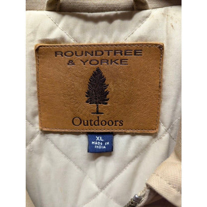Roundtree & Yorke Outdoors Mens XL Tan Quilted Lined Utility Jacket Chore Coat