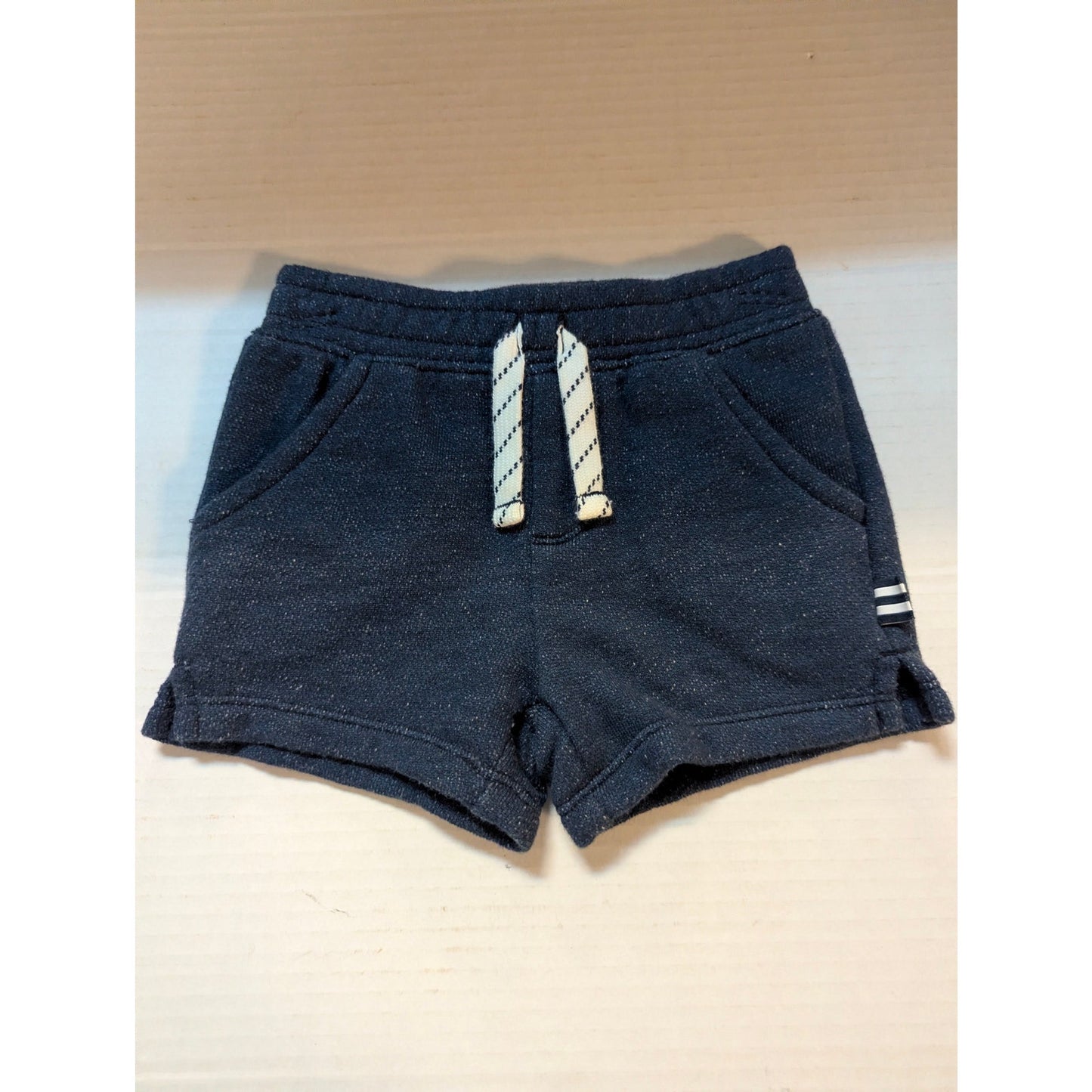 Splendid Baby Boys Knit Shorts Drawstring Dark Navy Blue Black 3-6 Months NWT