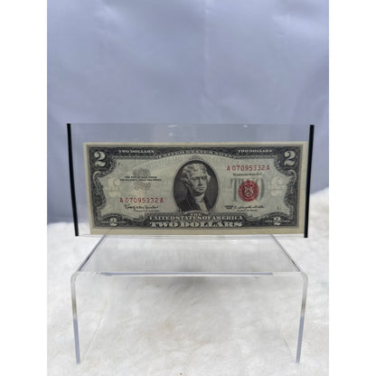 Paper Currency Bank Note USA Paper Money $2 Series 1963 Birthday 07/09/53