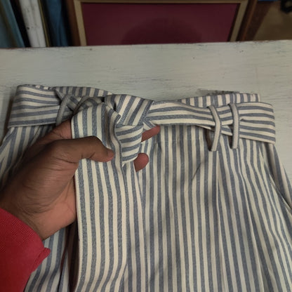 Antonio Melani Striped Paperbag Pants Tie Waist Coastal Preppy NWT Clear Skies 4