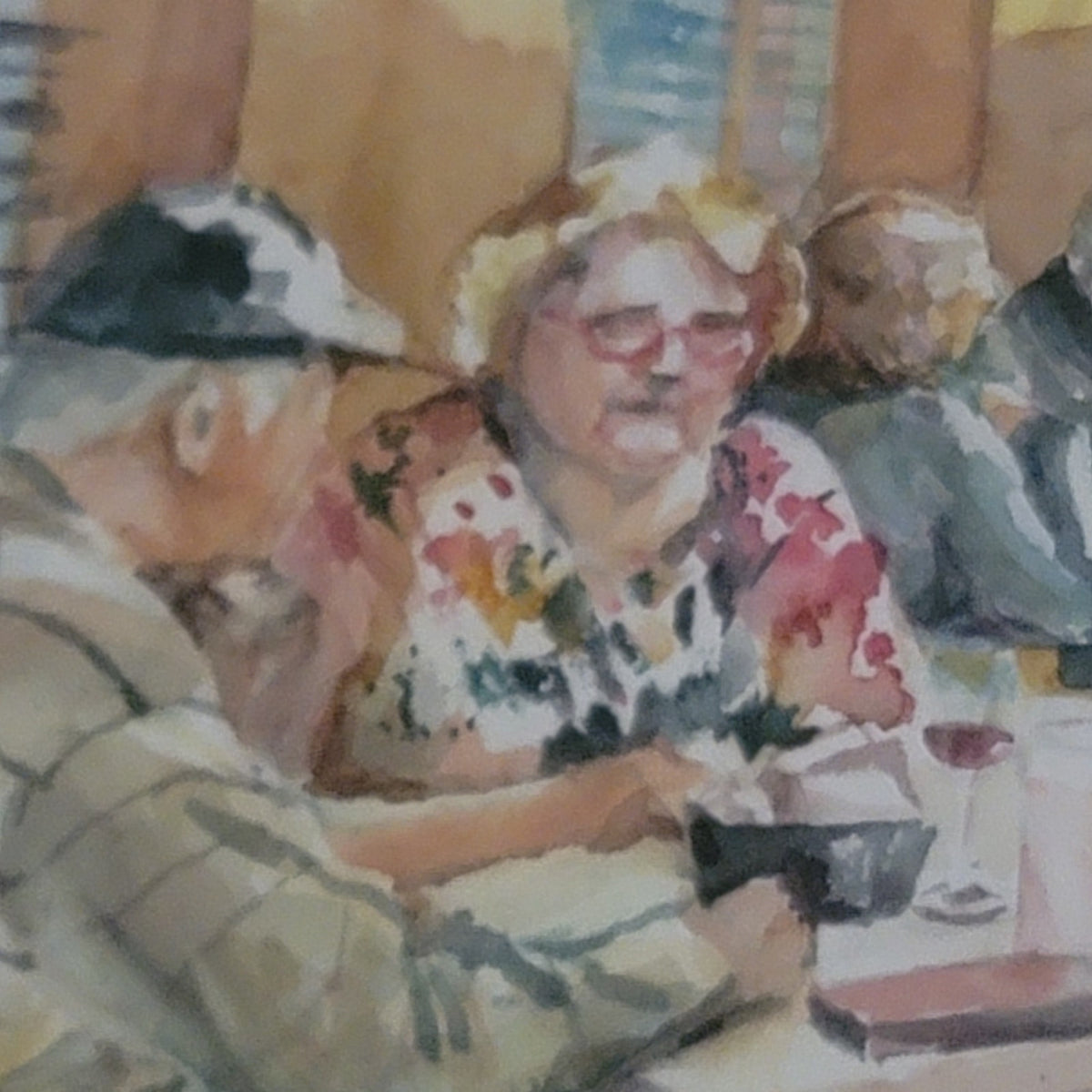 Yoshiko Murdick hand-painted watercolor restaurant  diner AMERICANA Signed 2019