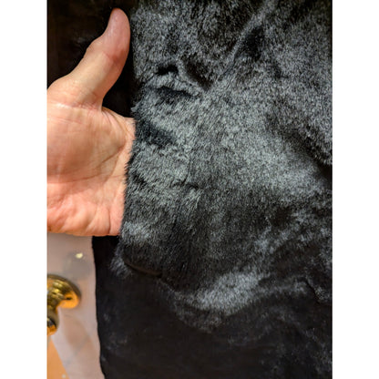 Time and Tru Cozy Size Medium 8-10 Black Faux Fur Long Winter Coat Luxe Glam