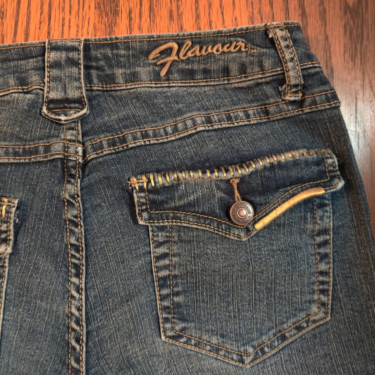 Flavour by Bubblegum Vintage Flare Jeans Blue Denim Retro Y2K Aesthetic Size 4P