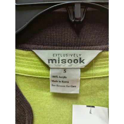 Exclusively Misook Lime Green Contrast Knit Cardigan Jacket NWT Luxury Workwear