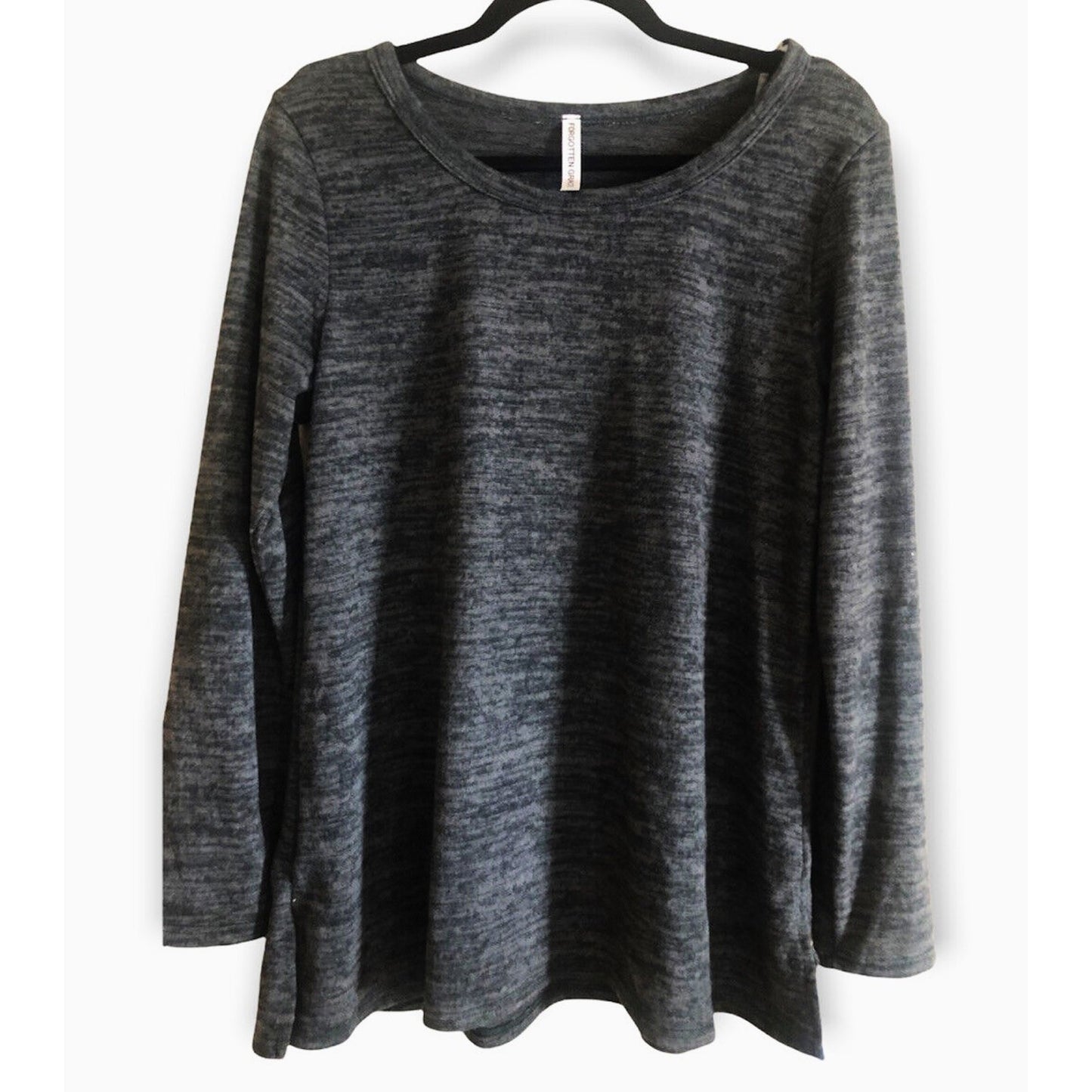 Forgotten Grace Brushed Hacci Pullover Tunic Top EXTRA SMALL Dark Charcoal NWT