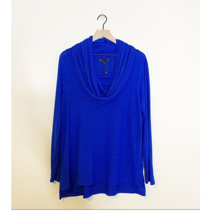 Gibsonlook Cowl Neck Pullover off shoulder Sweater Long Sleeve cobalt Blue SMALL