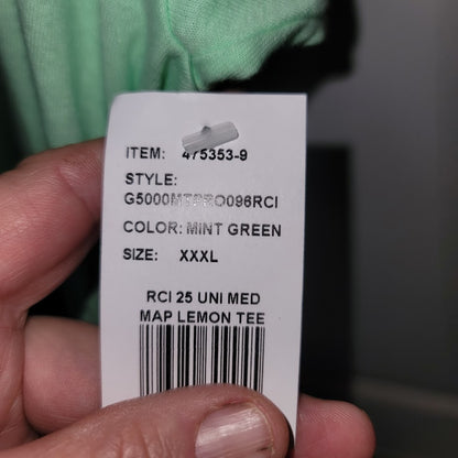 Royal Caribbean Mediterranean Map Lemon Graphic Tee Mint Green XXXL NWT