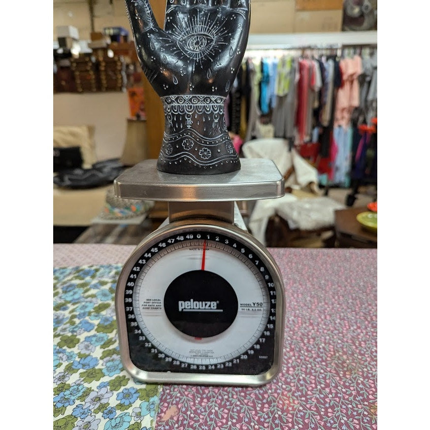 Hand Hamsa Evil Eye Decor 9.5 Inch Astrology Spiritual Art Sculpture