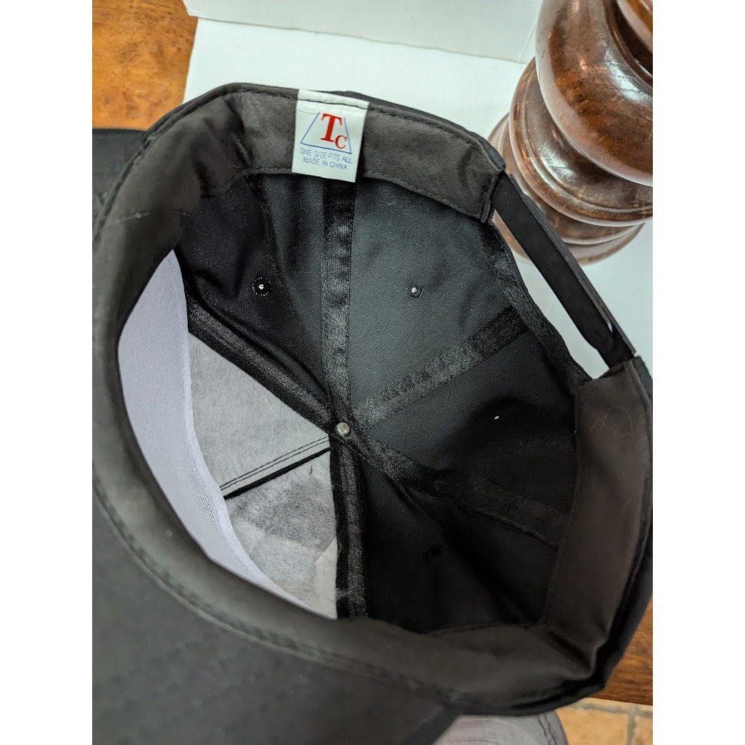 VINTAGE TC Little Caesars Black Snap Back Adjustable TRUCKER full fabric Hat Cap