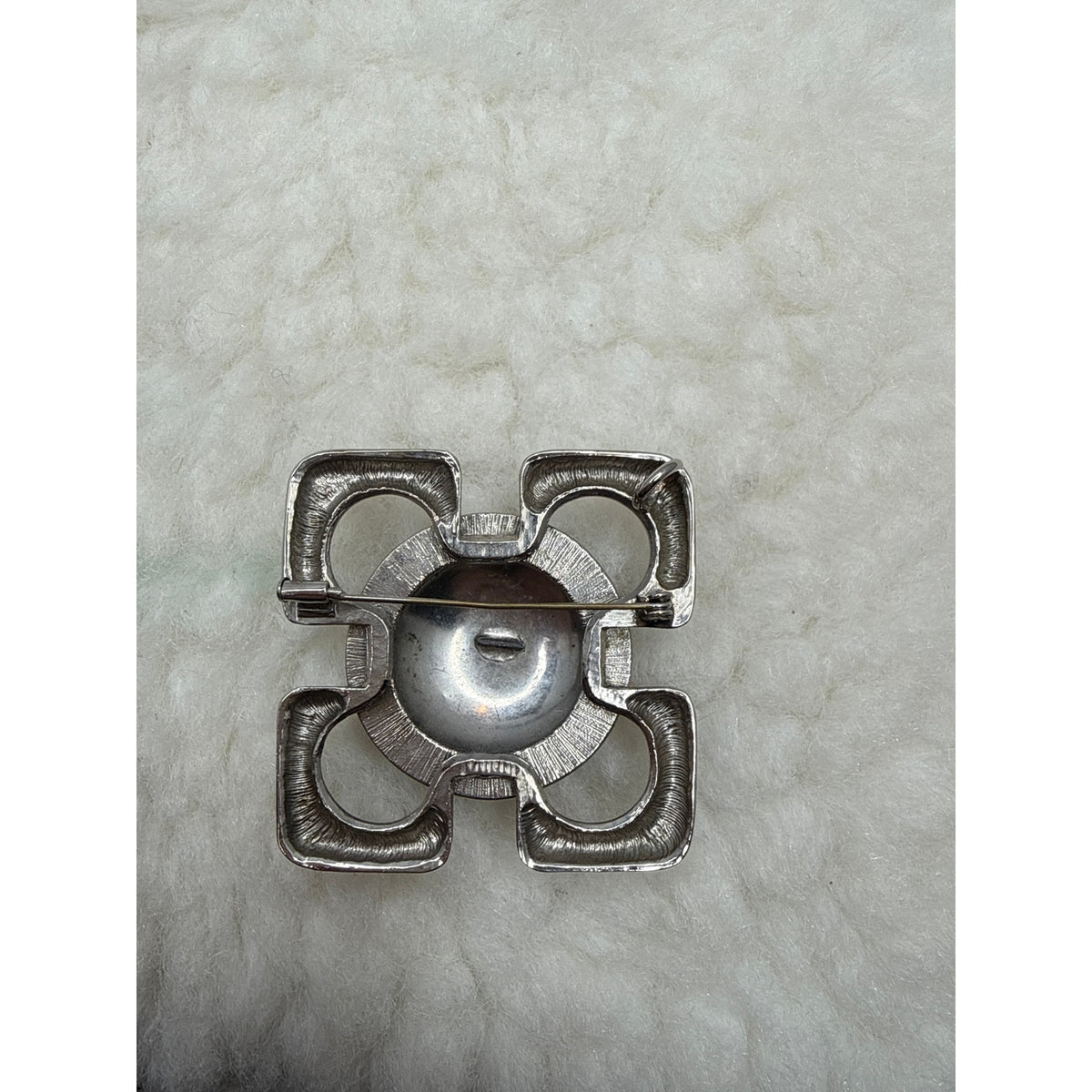 Geometric Quatrefoil design Sterling Silver Brooch Pin Pendant Modernist MCM 60s