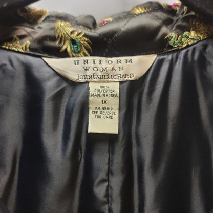 Uniform John Paul Richard VINTAGE Satin Asian Embroidery Dragon Jacket 1980s