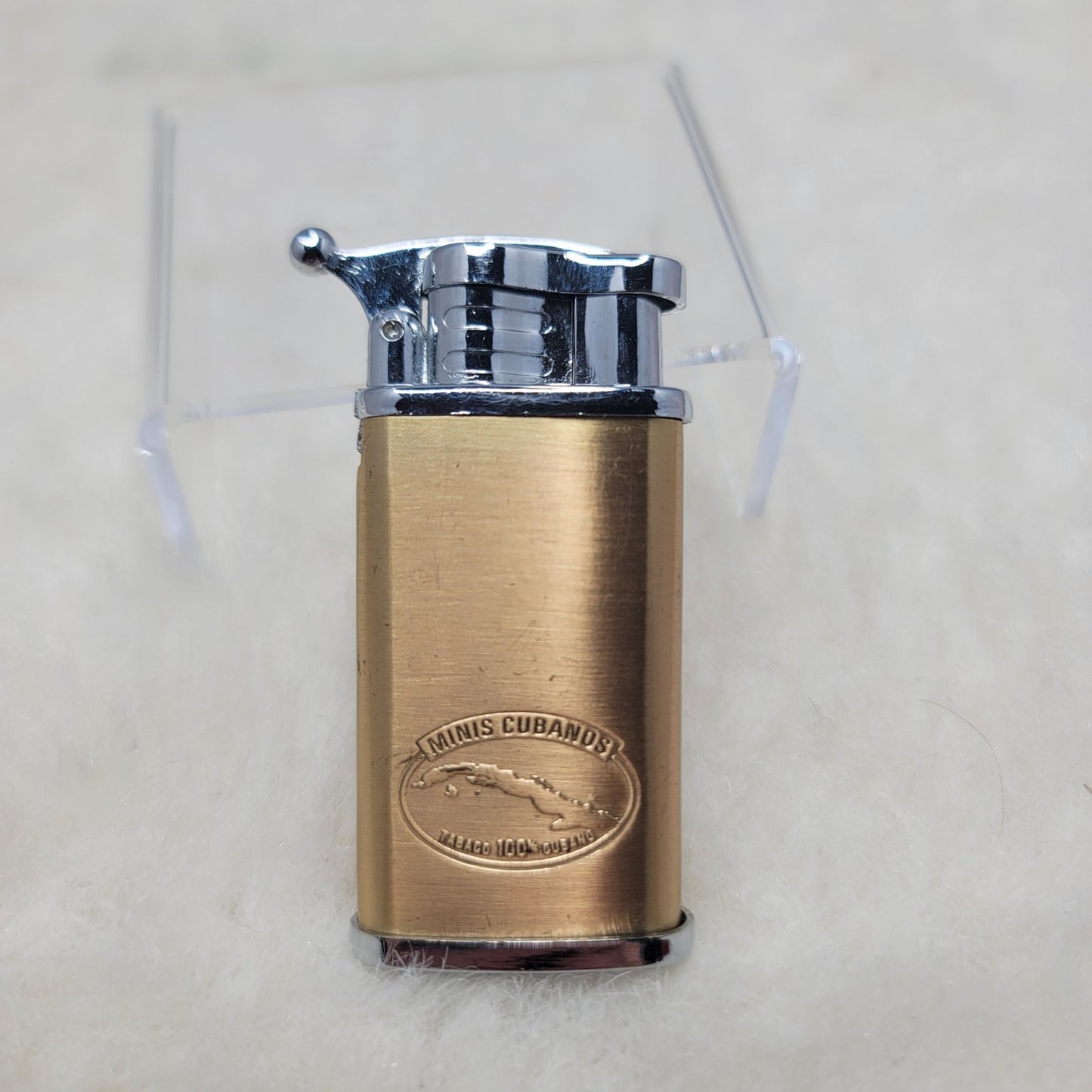 Vintage Minis Cubanos Cigar Brass Gas Pocket Lighter Tobacciana MidCentury Retro