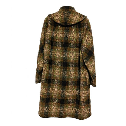 Vintage 1960s Wool Longline Coat nubby tweed texture X-Large Statement