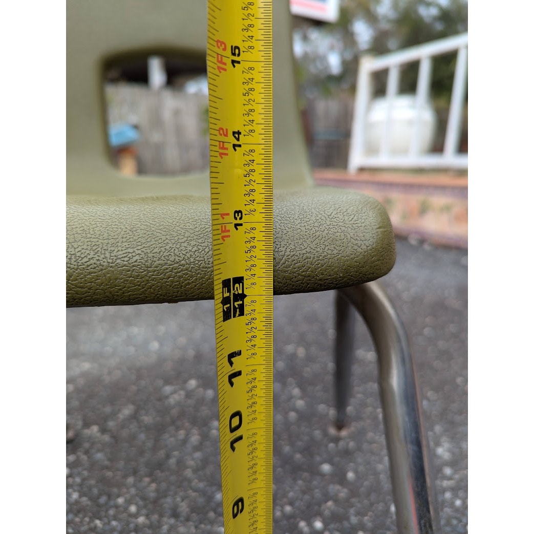 Secondhand Sandies: Artcobell avocado green Vintage kids chair school 4 available PRICED individuallyD