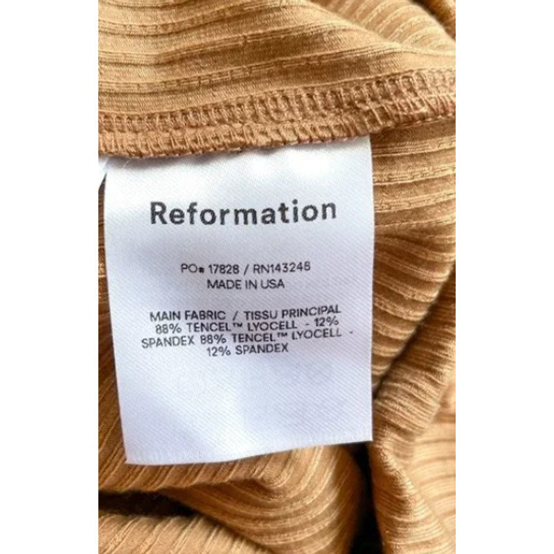 Reformation Kassia Pants Butterscotch Tan Brown Size ExtraSmall XS NEW ribbed