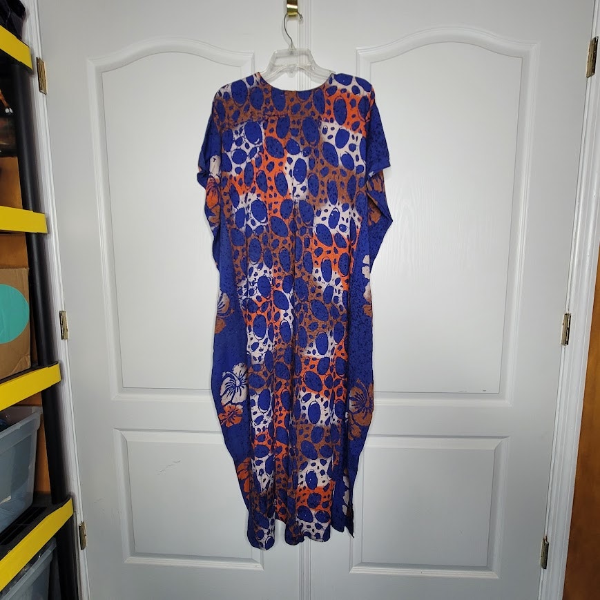 Womens House Dress ONE SIZE fits most Kaftan Beach CoverUp Cotton Colorful NEW