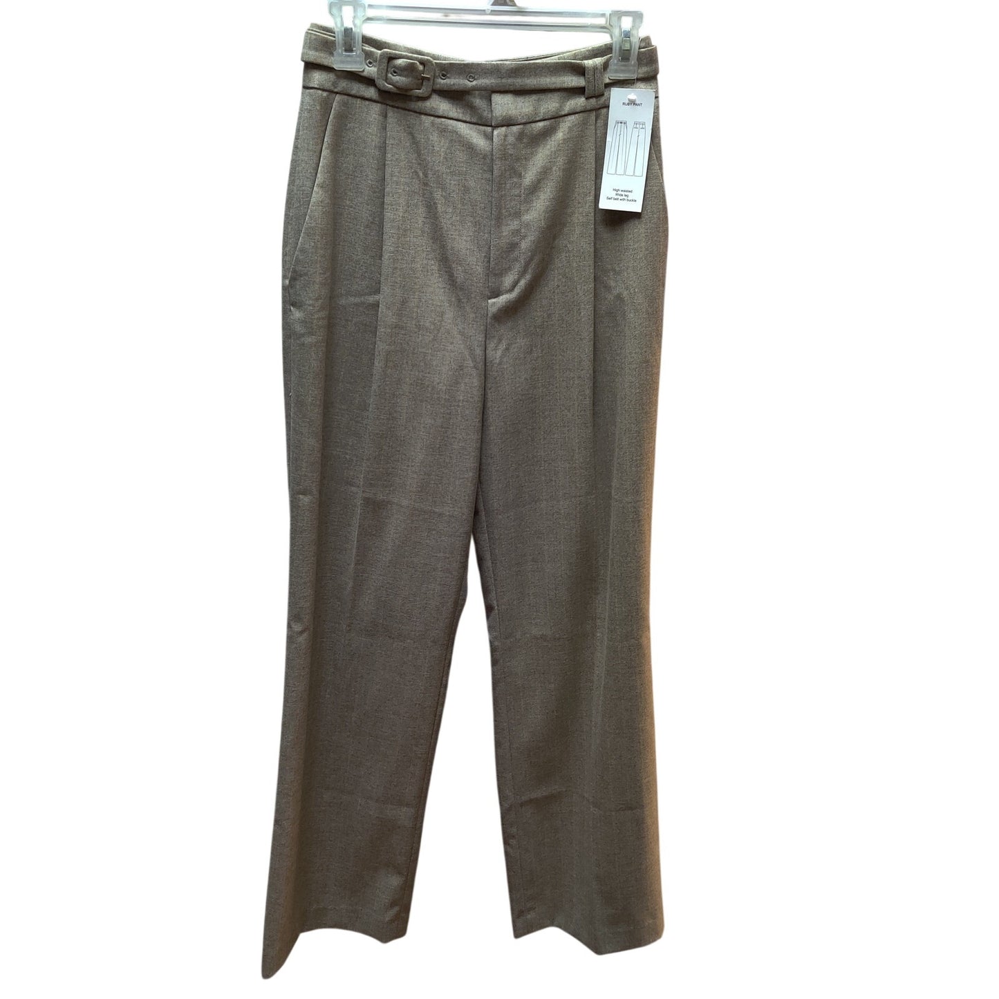 Antonio Melani Pleated Trousers NWT 2 High Waist Wide Leg Tan Pinstripe Pants