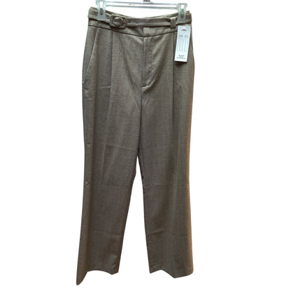 Antonio Melani Pleated Trousers NWT 2 High Waist Wide Leg Tan Pinstripe Pants