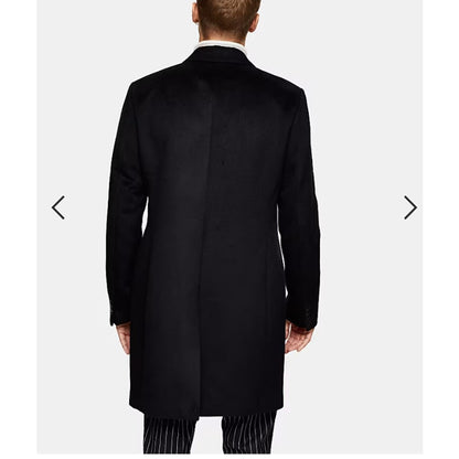 Topman JUSTIN classic fit coat black Size Large Men's NEW Buttons pockets