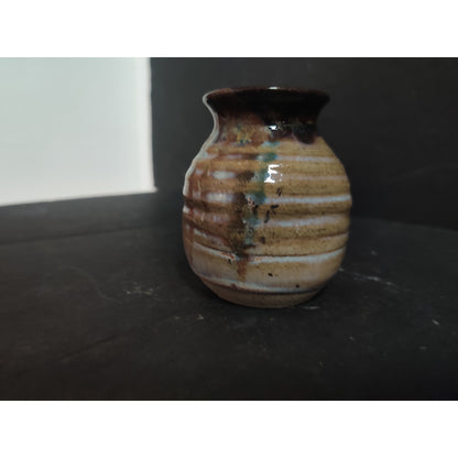 Vintage 3" Signed Studio Art Pottery Miniature Vase Handcrafted Small Ceramic