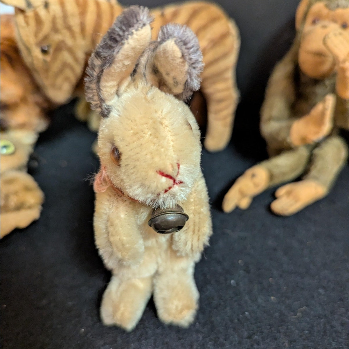 Steiff Vintage Plush Animal Collection Lot 6 Lion mouse zebra monkey owl bunny