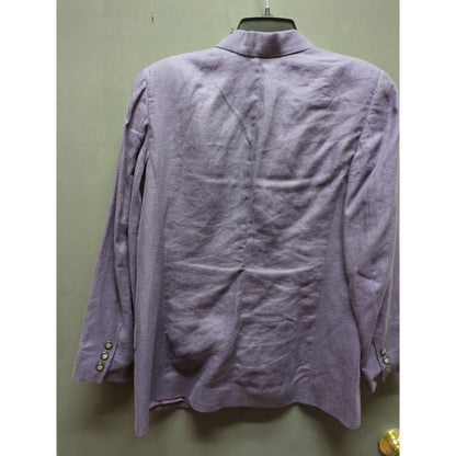 Liz Claiborne Petite 6 Purple Linen Longline Blazer Coat Light Academia Minimal