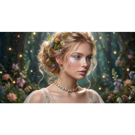 Vintage Gold Tone Aurora Borealis Crystal Choker Necklace 16" fairycore Prom