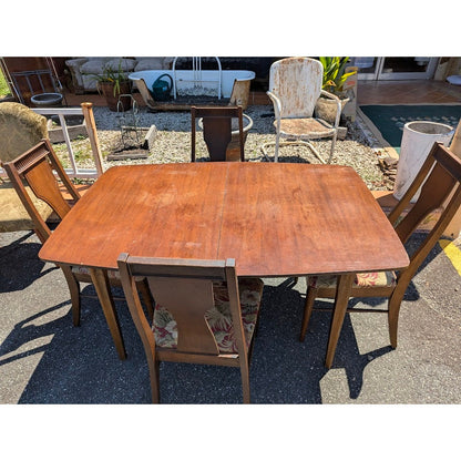 SECONDHAND SANDIES: MCM 1960s Dining Table with 4 Chairs and leaf. wood