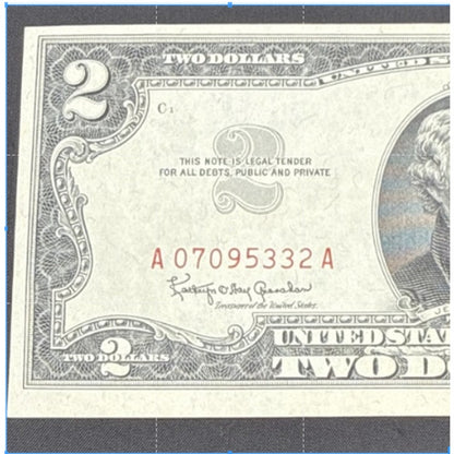 Paper Currency Bank Note USA Paper Money $2 Series 1963 Birthday 07/09/53