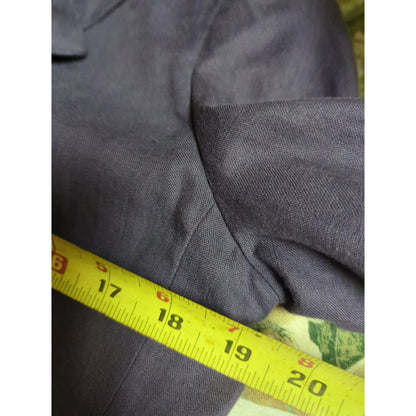 Liz Claiborne Petite 6 Purple Linen Longline Blazer Coat Light Academia Minimal