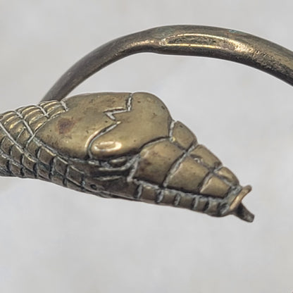 Vintage Brass Snake Arm Cuff Bracelet - Egyptian Revival Style