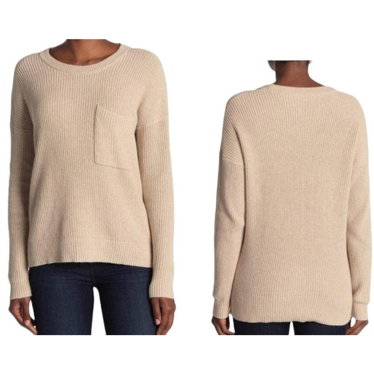 Madewell Pullover Chest Pocket Sweater Size XL / Extra Large in Heather Fawn NWT