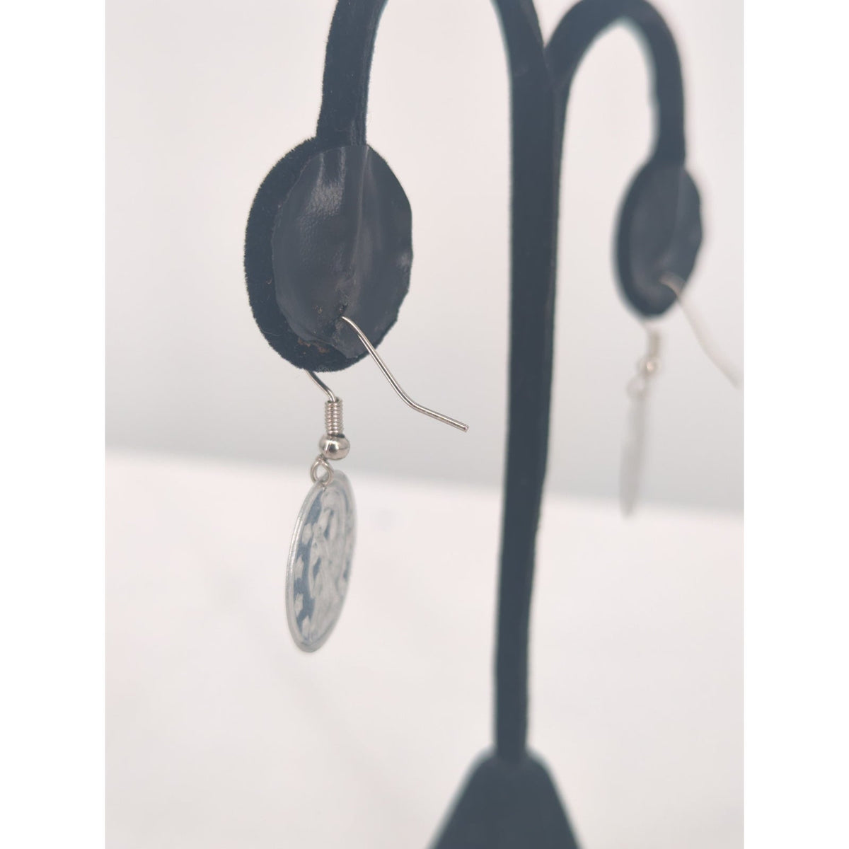 Vintage Silver Tone Coin Dangle Earrings Boho Chic Statement Jewelry