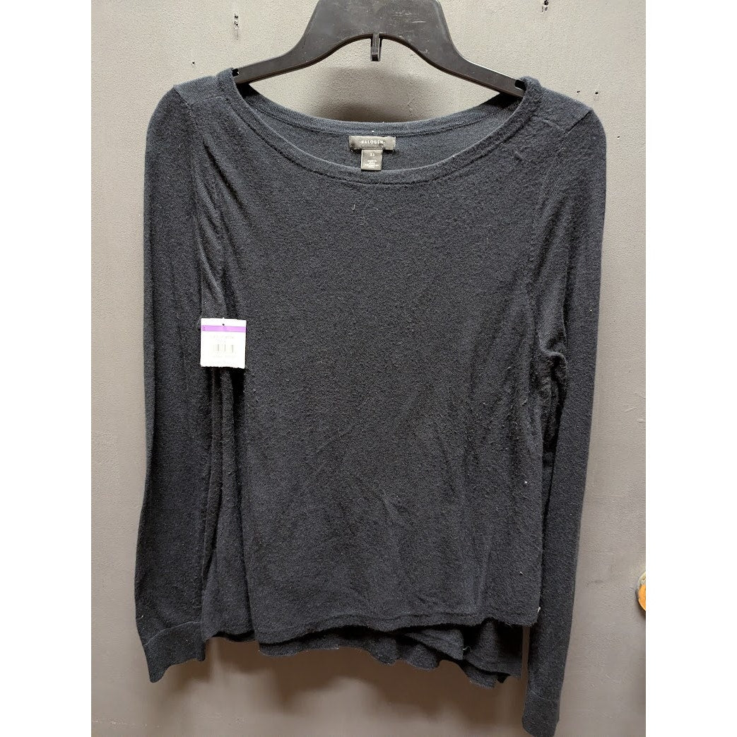 Halogen Women's Charcoal Gray Cashmere-Blend Long Sleeve Sweater Size XS