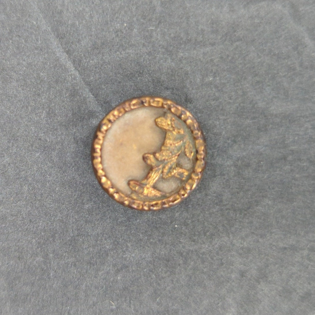 LOT C of 10 Antique Vintage Victorian Brass Mixed Materials Buttons ESTATE FIND