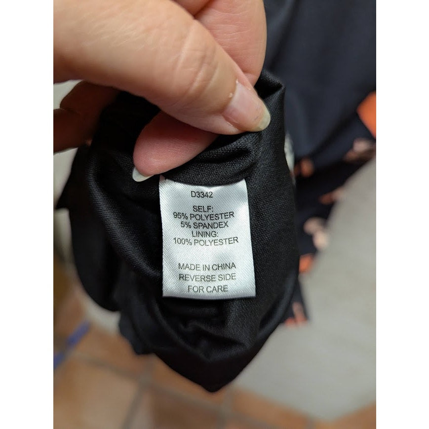 Alexia Admor Knee Length Dess Black Brush Painted Size Large off shoulder NEW