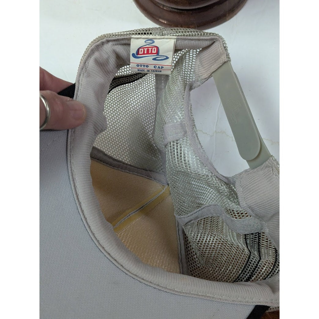 VINTAGE Otto Snap Back TRUCKER Hat Mesh Foam Cap Charlanne Farms Country Meats