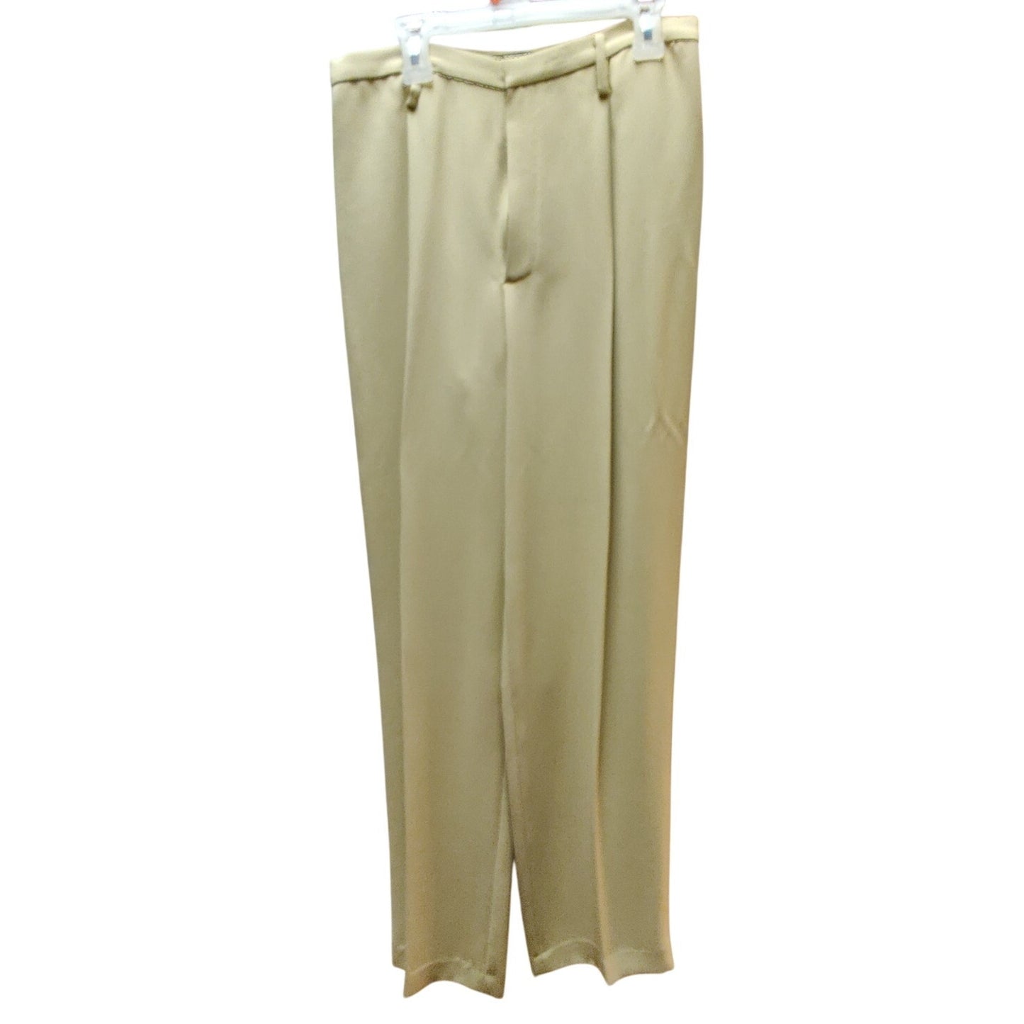 Linda Allard Ellen Tracy Tan Tailored Career Pants Medium Weight Fabric Size 4