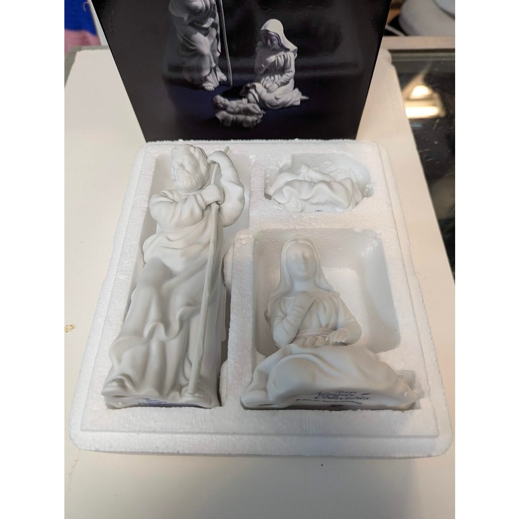 Vintage 1981 Avon Nativity Collectibles Fine White Bisque Porcelain Holy Family