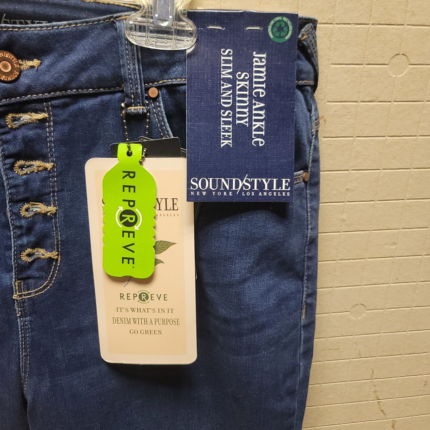 Soundstyle Womens Jamie Ankle Skinny Jeans 12/31 slim and sleek New button fly