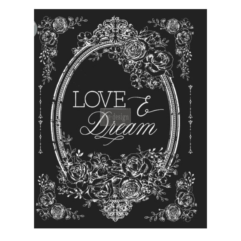 Re-Design by Prima Decor Transfer Sticker kit DRY RUB new Love & Dream 22″x 30″