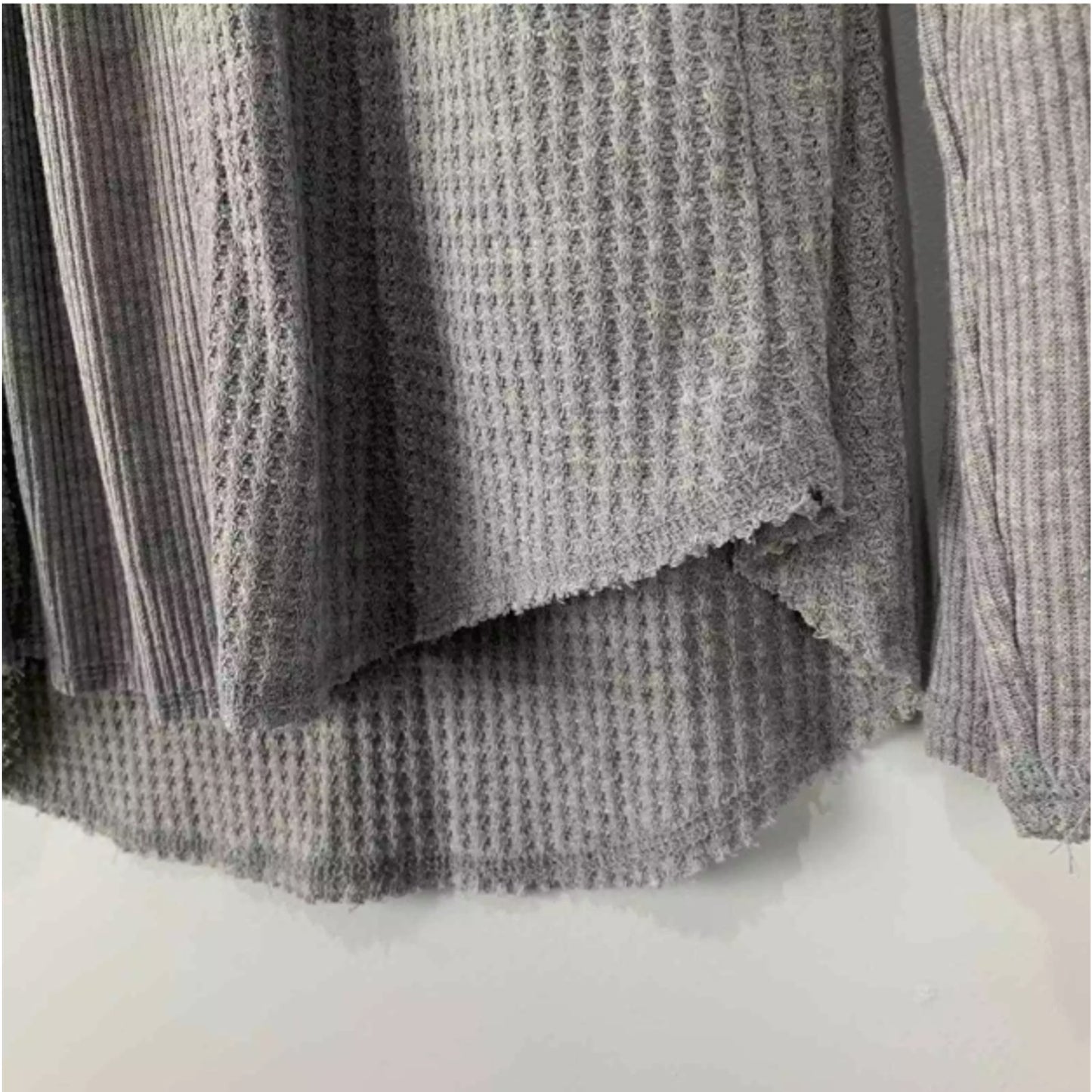 Gibsonlook High Low Heather Grey Long sleeve lightweight Top blouse eXTRA-Large