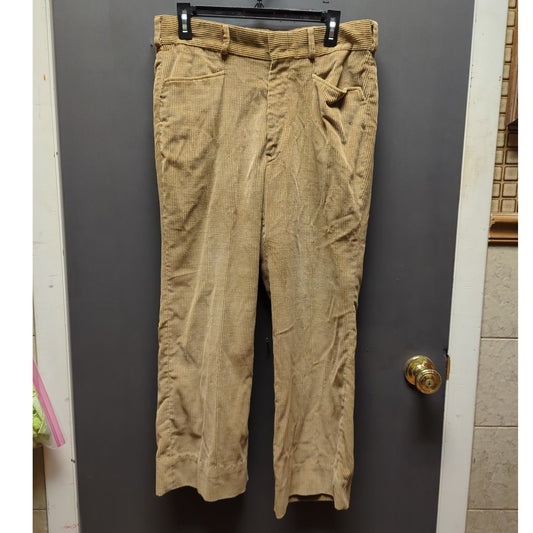 Vintage Camel brown corduroy pants 34 Regular 26.5 Inseam Hemmed