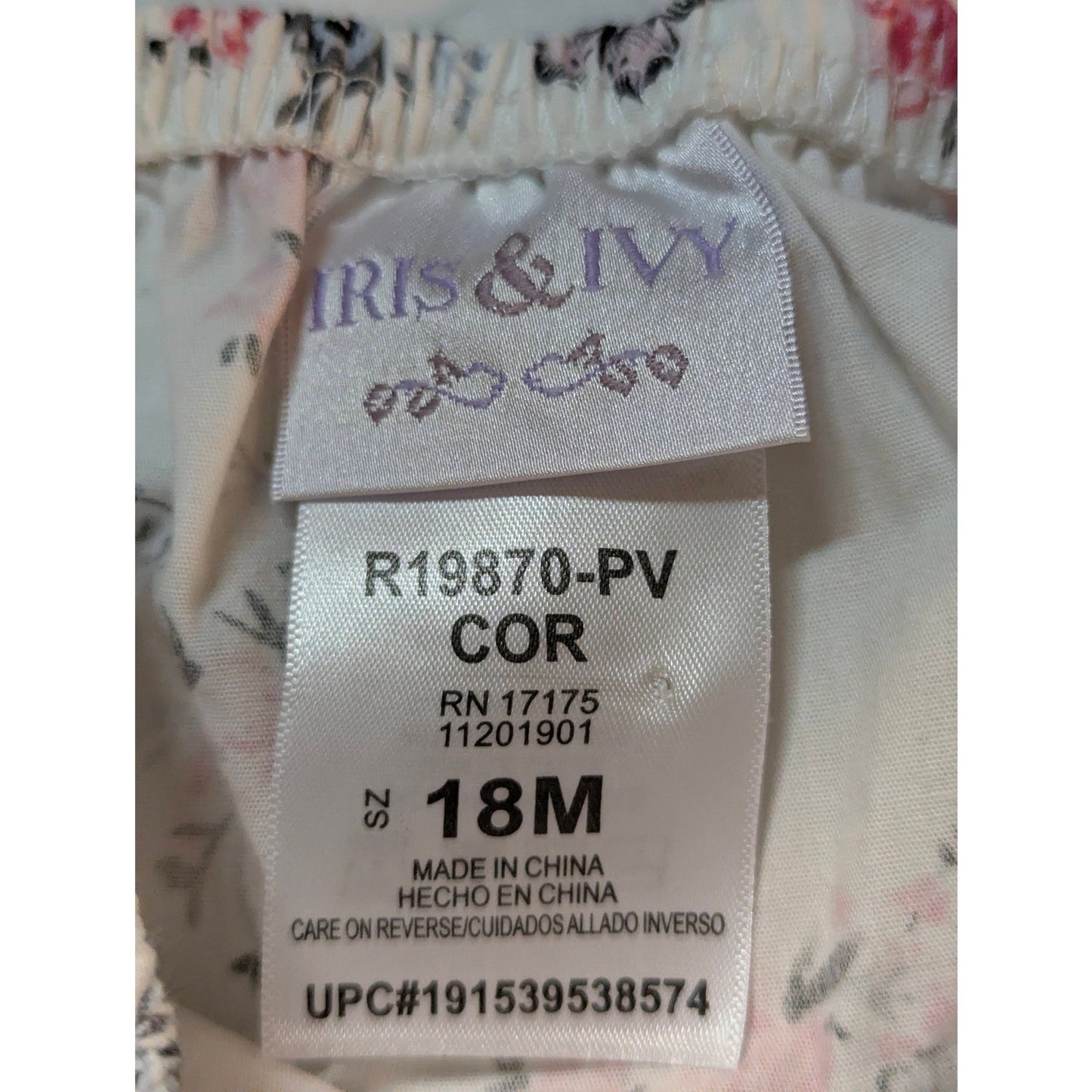 Iris & Ivy Baby Girls Floral Ruffle Bloomers Diaper Cover 18M NWT