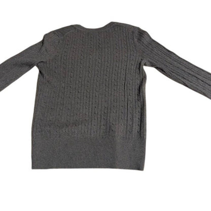 Vintage Tommy Hilfiger Dark Gray Ribbed V-Neck Sweater Size Large Preppy Career