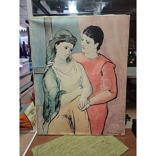 PICASSO The Lovers REPRO 1923 Block Vintage PRINT ON Stretched Canvas 22"X28"