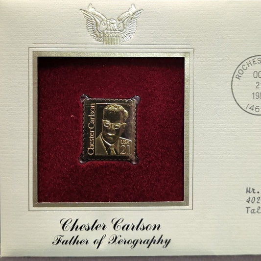 Golden Replicas o United States Stamps Collectible 22kt Gold 1988 CHESTER COLSON