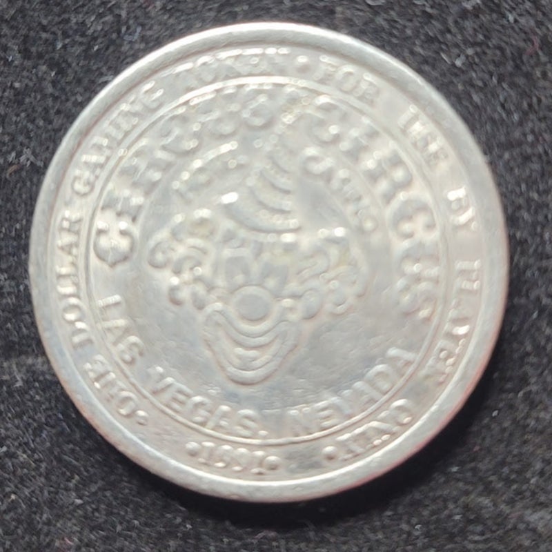 Vintage Circus Circus $1 Gaming Token Las Vegas Nevada Casino Metal Coin