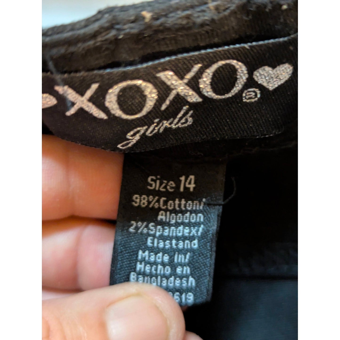 XOXO Girls Black Pants Size 14 NWT Lace Up Accent Rhinestone Pocket Y2K Vibe