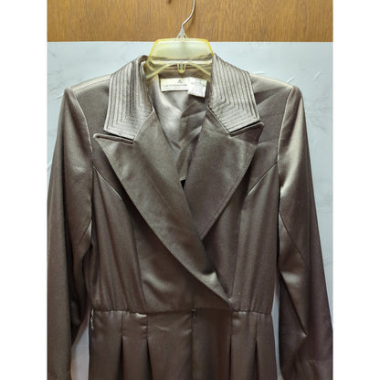 Liz Claiborne Vintage Shimmer Olive Green Jumpsuit Pantsuit Petite 6 Glam 1980s